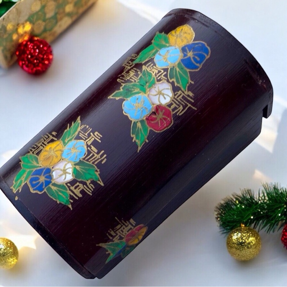 Vintage Handmade/Painted Malaysian Wood Trinket Box - 2 Available